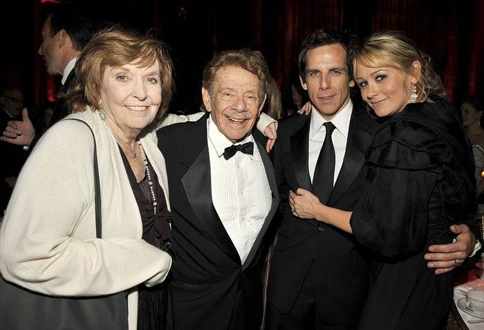 Ben and his wife with Ben&#x27;s parents, actors Jerry Stiller and Anne Meara