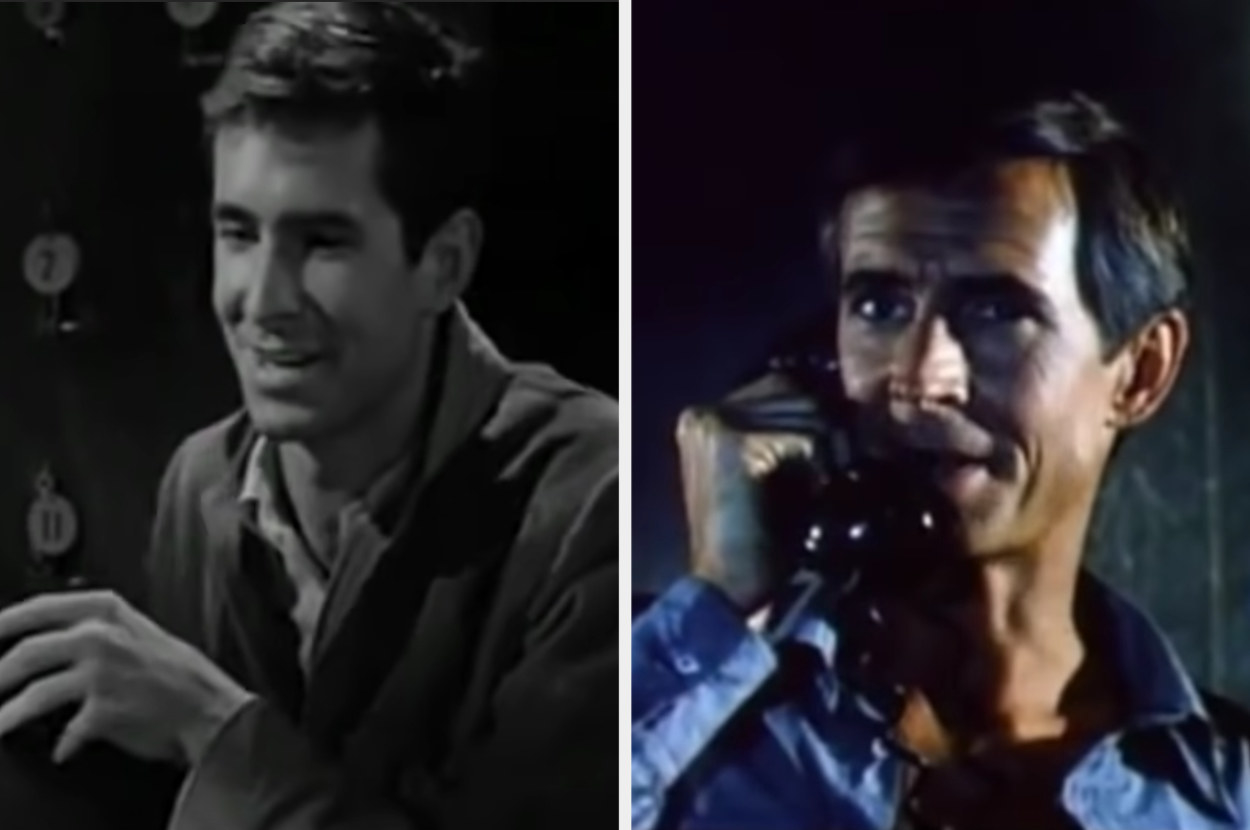 Anthony Perkins as Norman Bates greets a guest and talks on the phone in &quot;Psycho&quot; and &quot;Psycho II&quot;