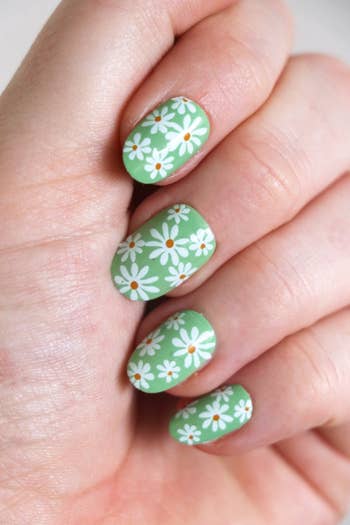 the white daisy nail decals