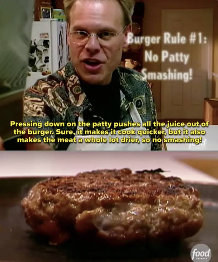 A juicy burger patty on a grill