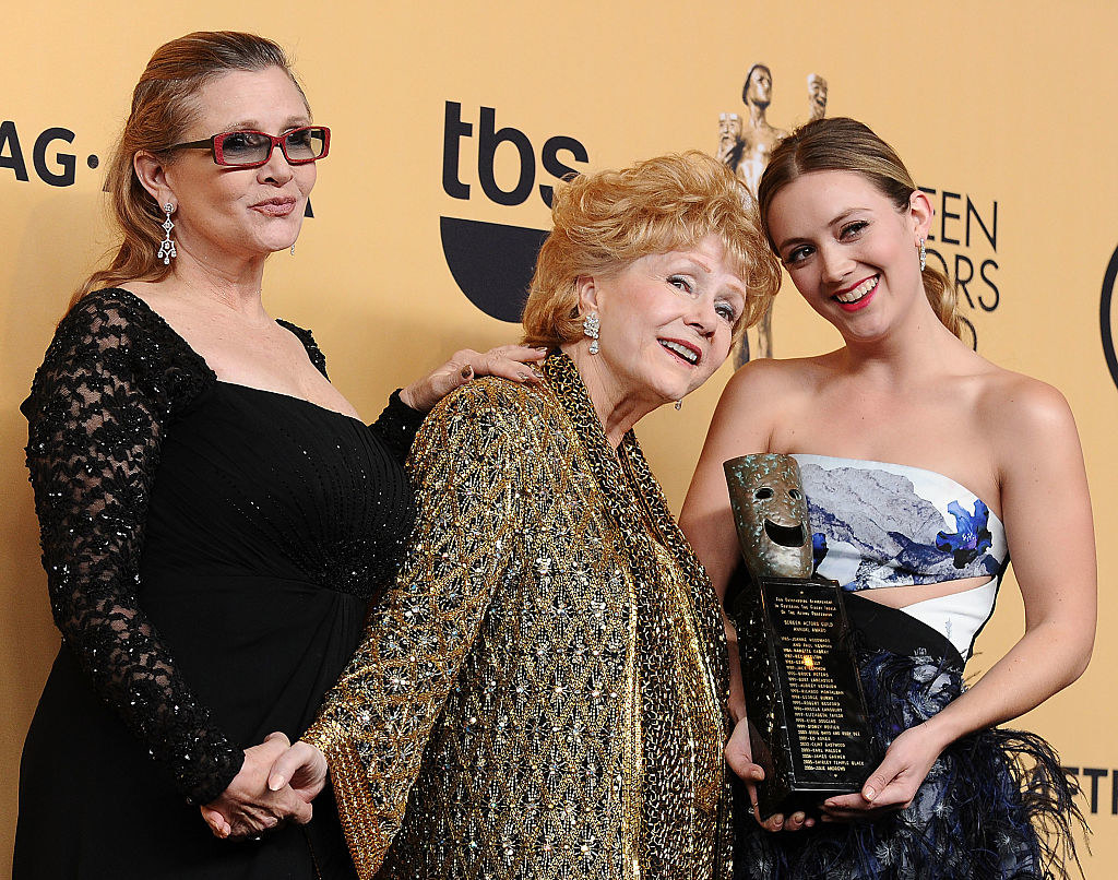 Billie with her mother, actor Carrie Fisher, and grandmother, actor Debbie Reynolds