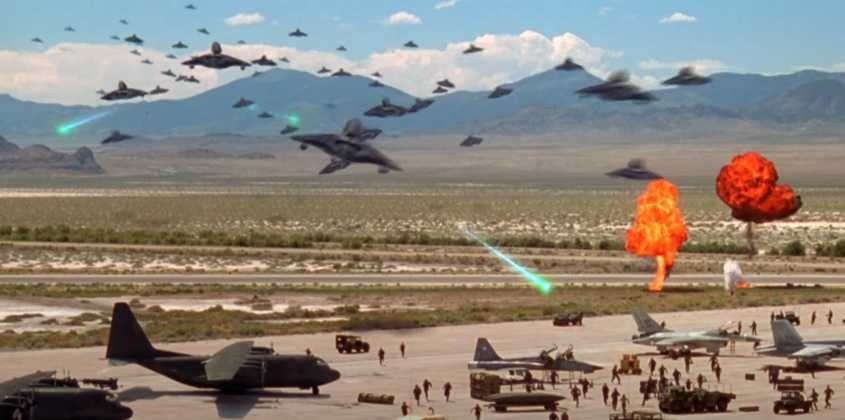 UFO's attack an airbase