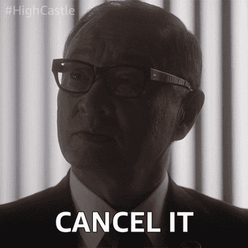 A man saying, &quot;Cancel it&quot;