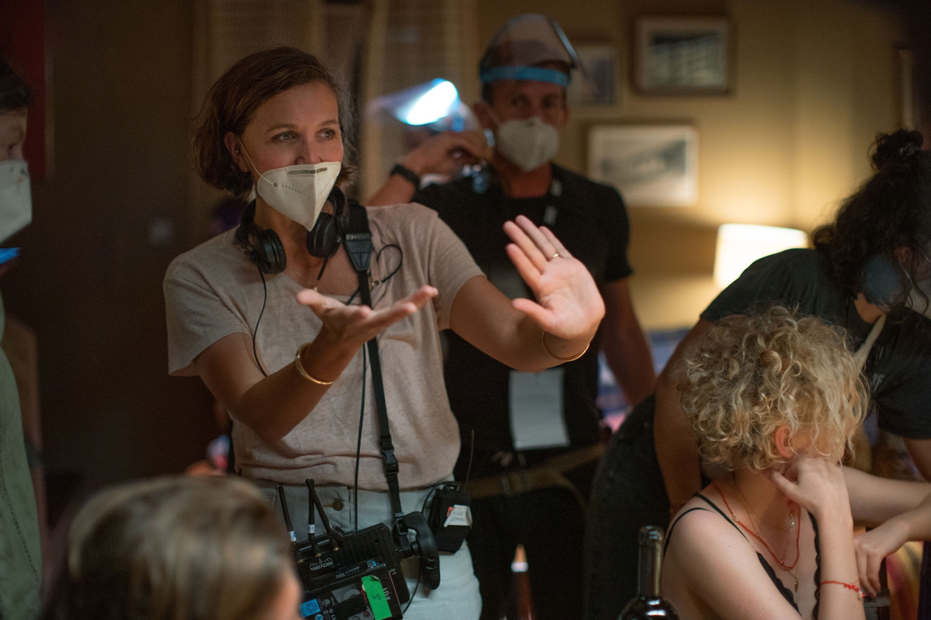 Maggie directing on set