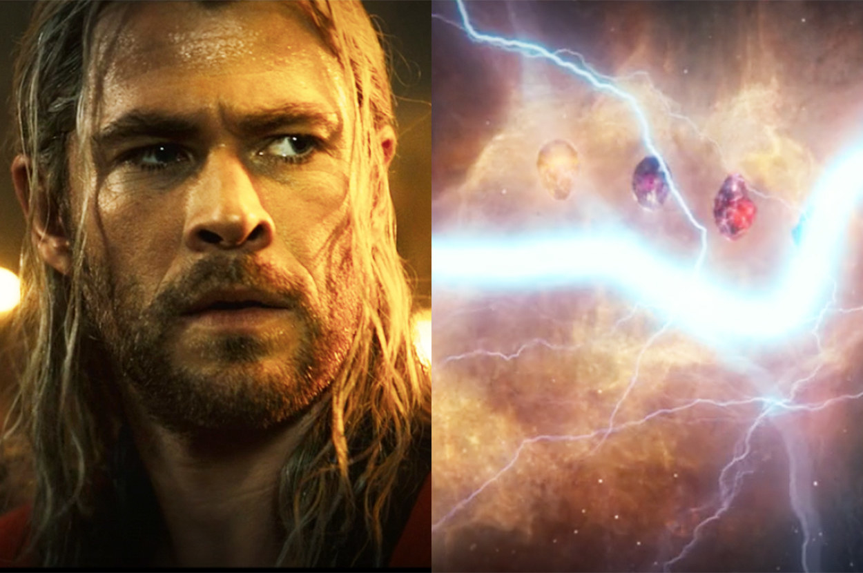 Thor has a vision of the infinity stones lining up in the Infinity Gauntlet