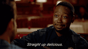 Winston saying &quot;straight up delicious&quot; on &quot;New Girl&quot;