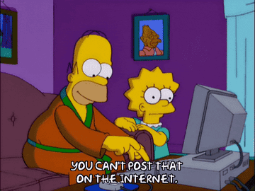 Lisa Simpson telling Homer you can&#x27;t post that on the internet