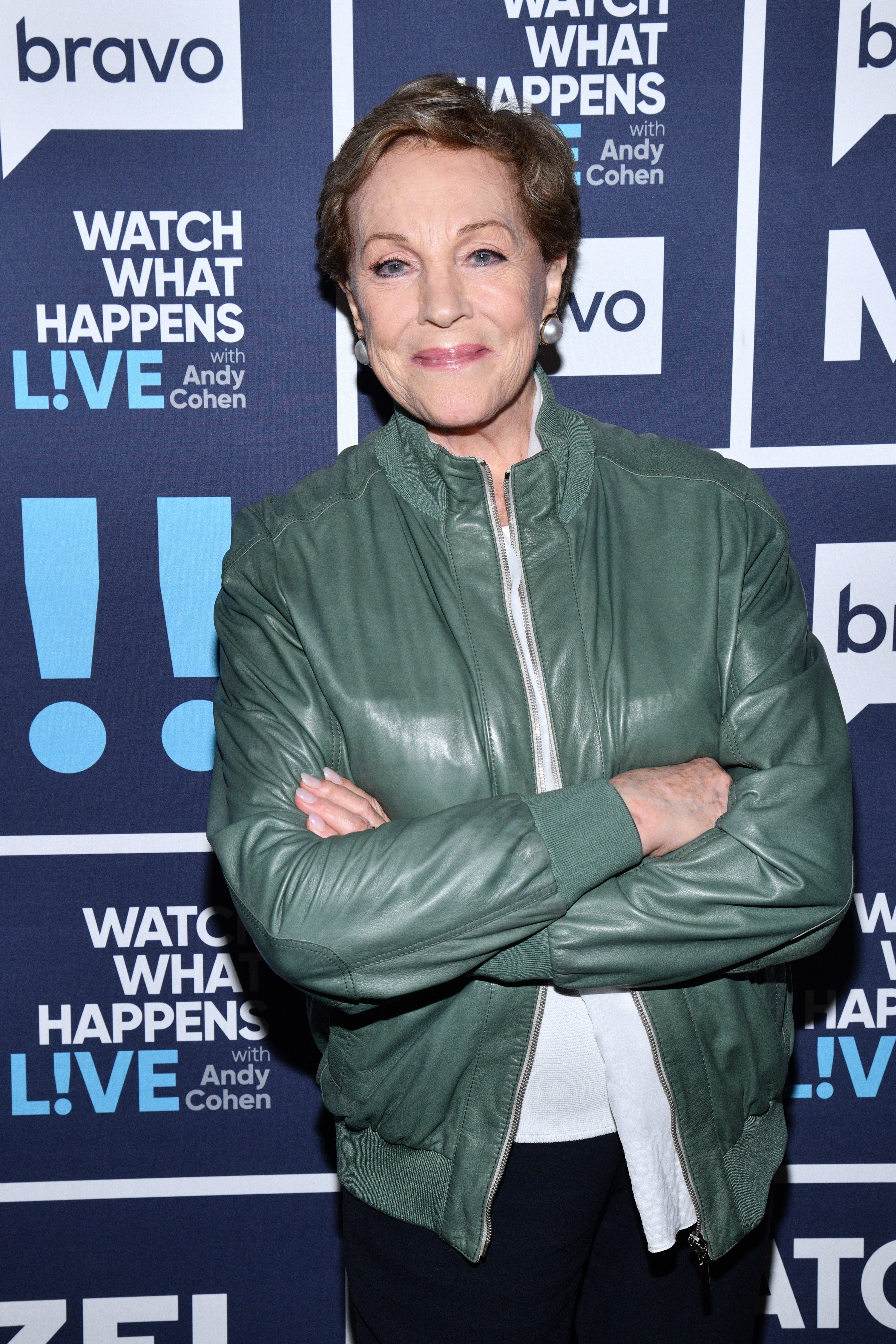 Julie Andrews poses as she visits &quot;Watch What Happens Live&quot; in 2019