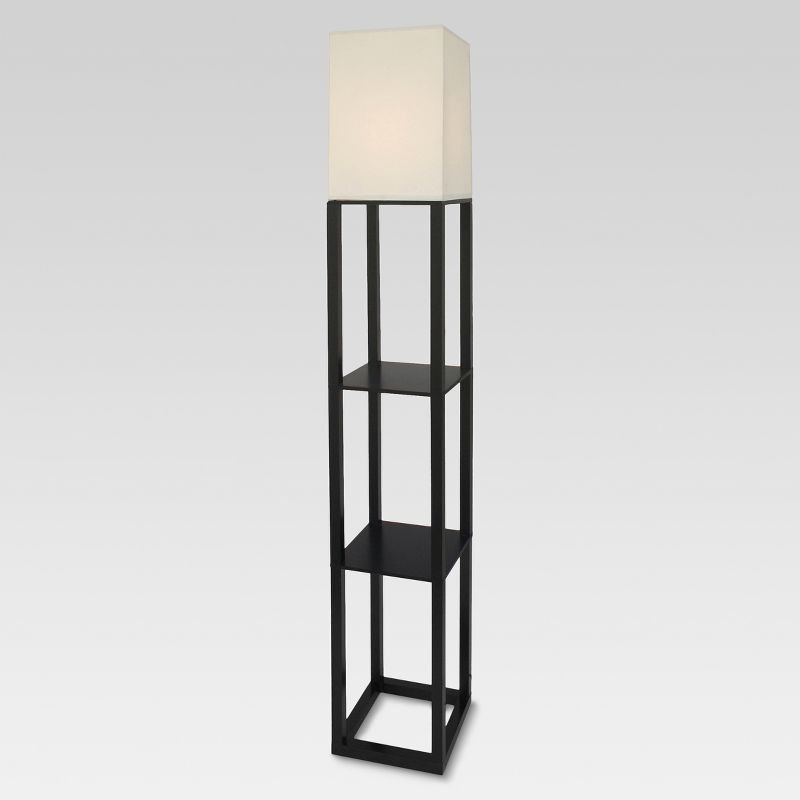 the modern two tiered shelf floor lamp