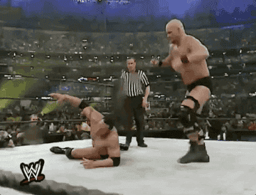 Stone Cold stomps The Rock