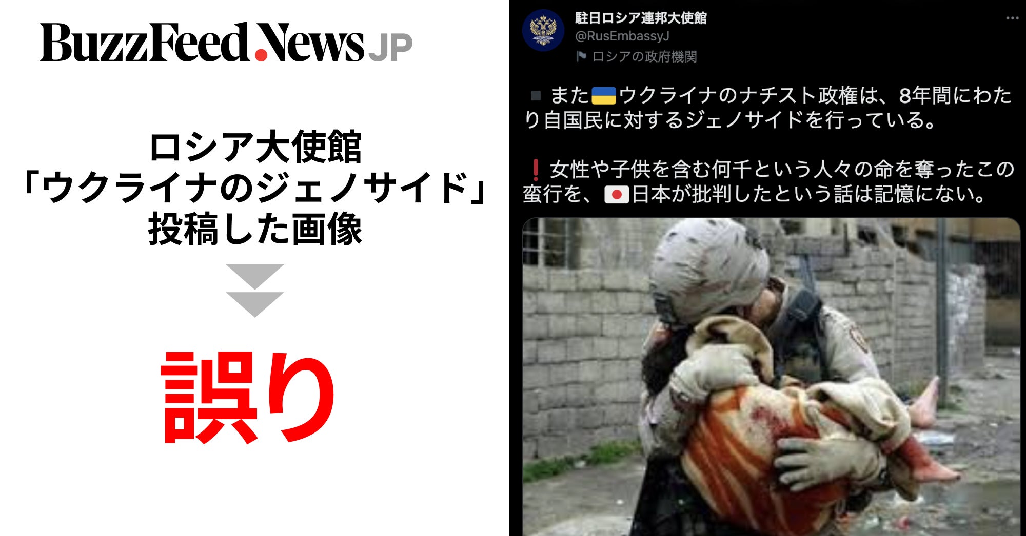 Image accompanying 「ウクライナのナチスト政権がジェノサイド」とロシア大使館が投稿した写真