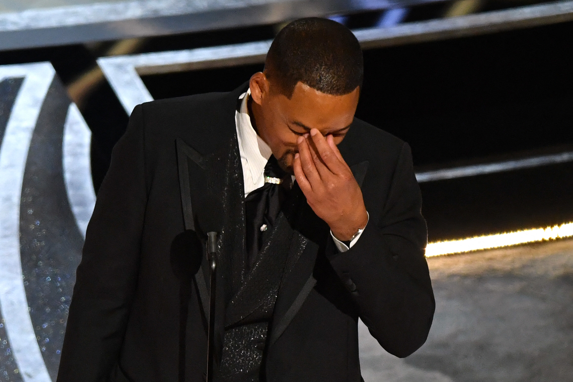 Will Smith Appears to Wipe Tears as He Talks to Bradley Cooper