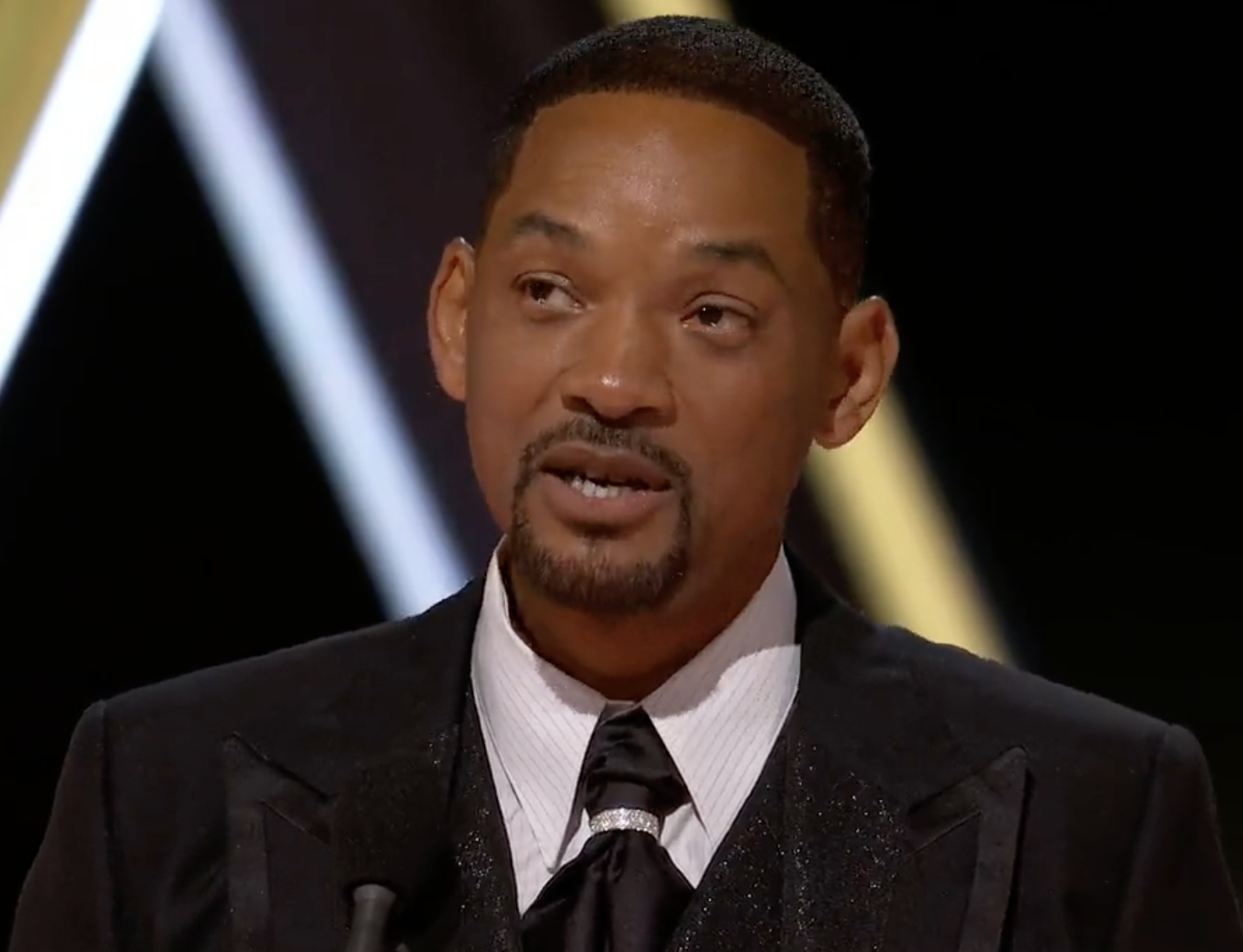 Will Smith Appears to Wipe Tears as He Talks to Bradley Cooper