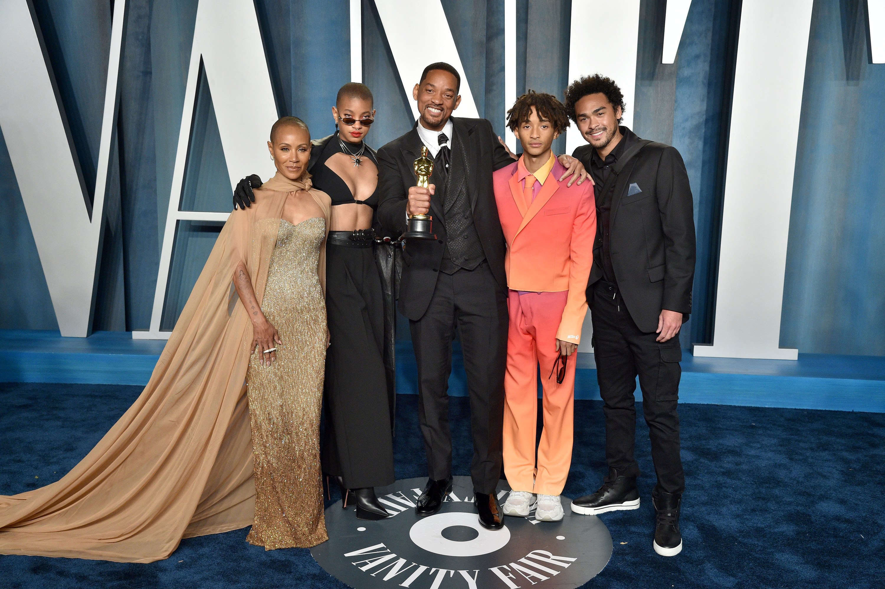 The Smith family pose for Vanity Fair after the awards