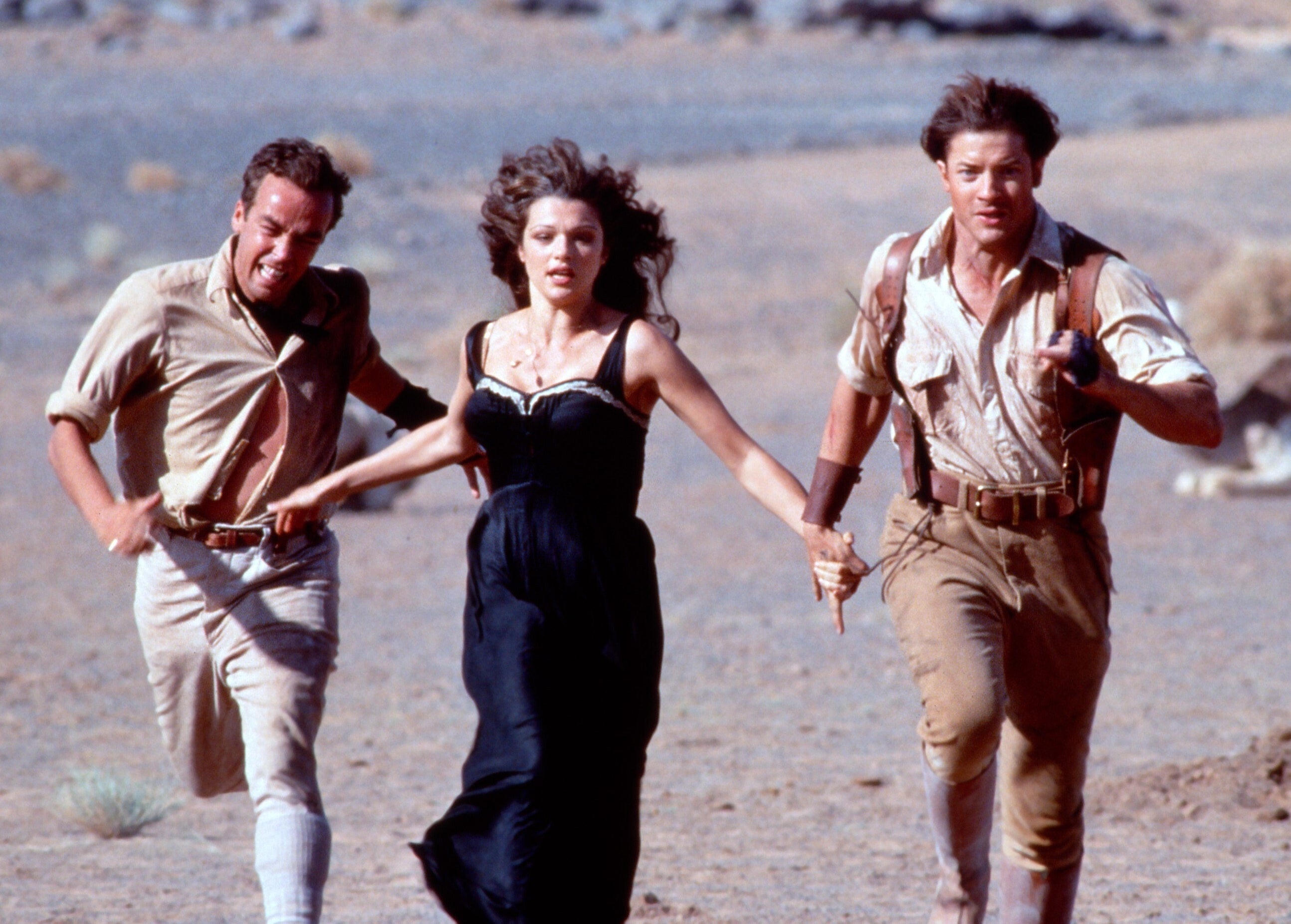 John Hannah, Rachel Weisz, and Brendan Fraser in The Mummy