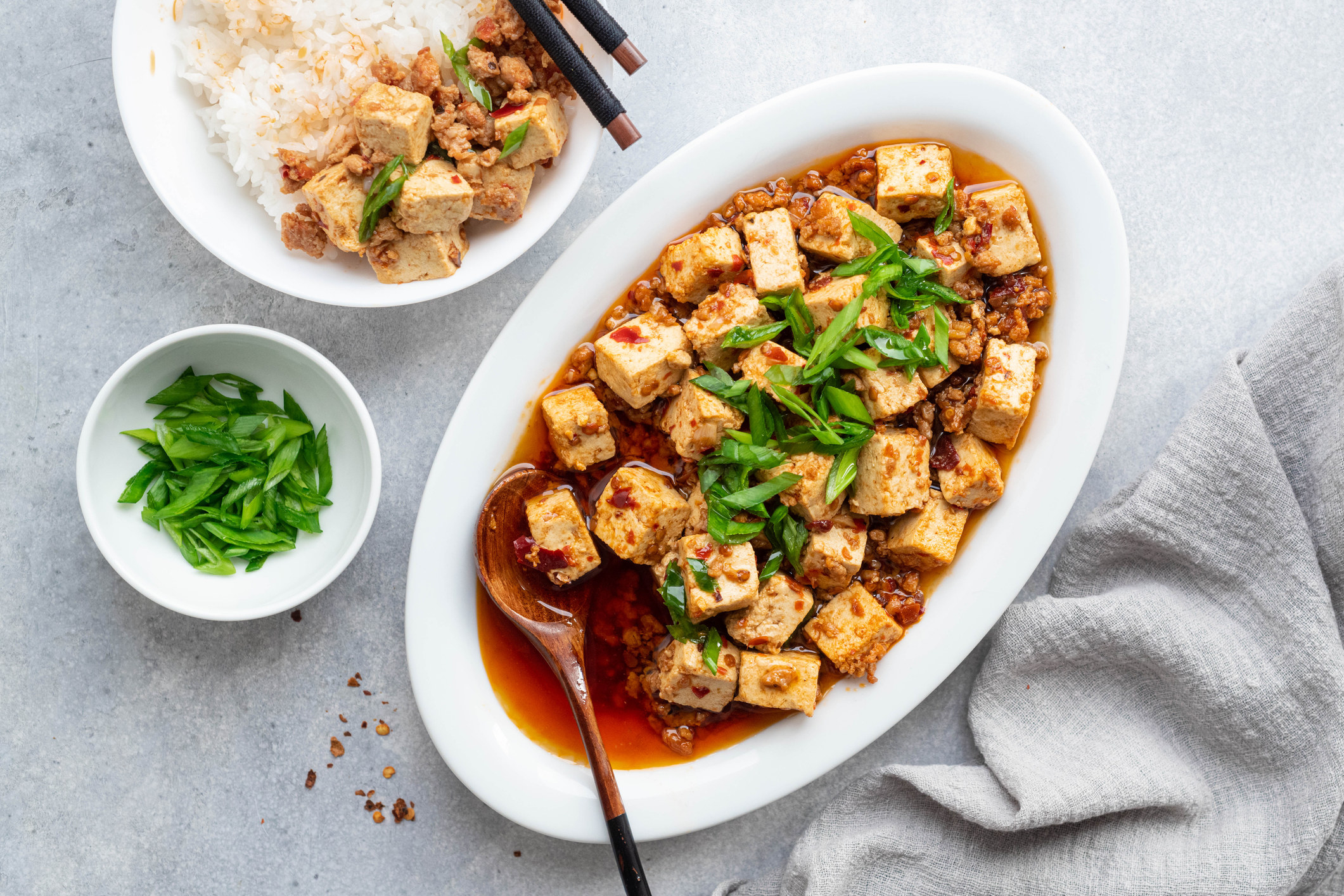 A bowl of mapo tofu