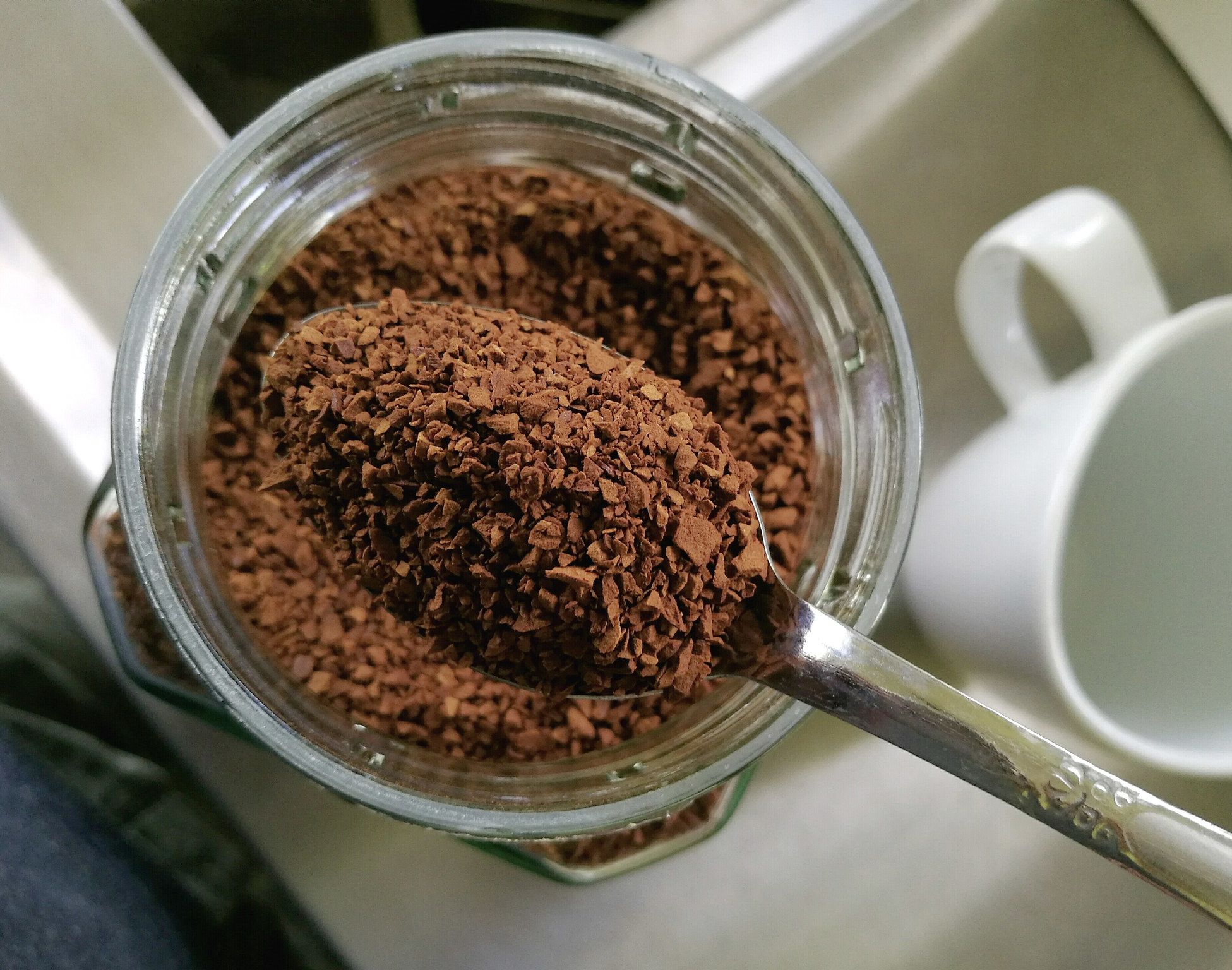 A spoonful of instant coffee
