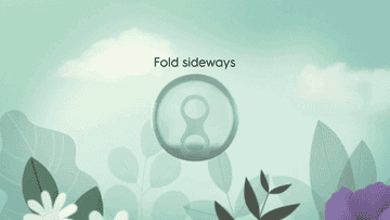 A GIF of a menstrual disc fold in half