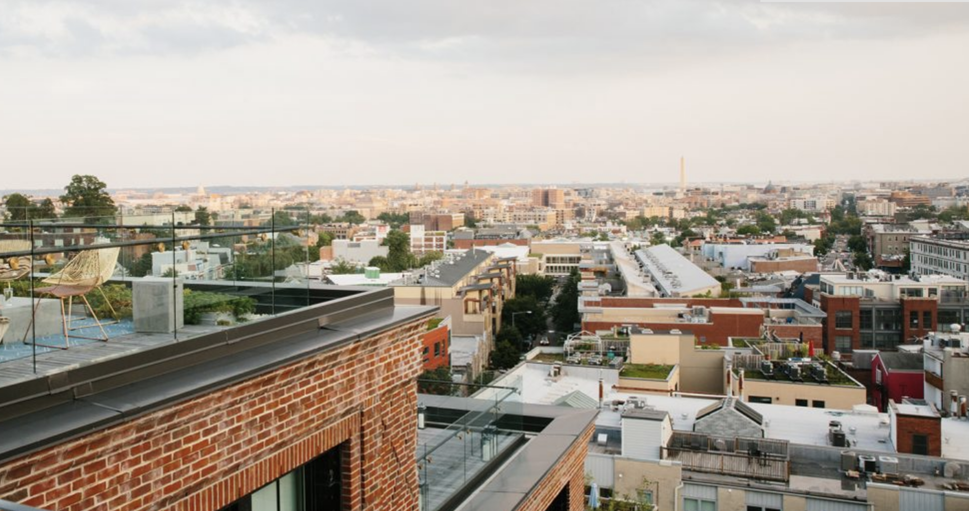 A view from the Line Hotel's rooftop lounge overlooking the city
