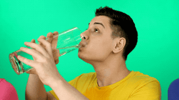 Man drinking water rapidly
