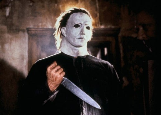 Michael Myers holding a knife