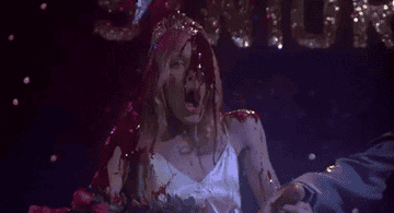 Carrie covered in blood