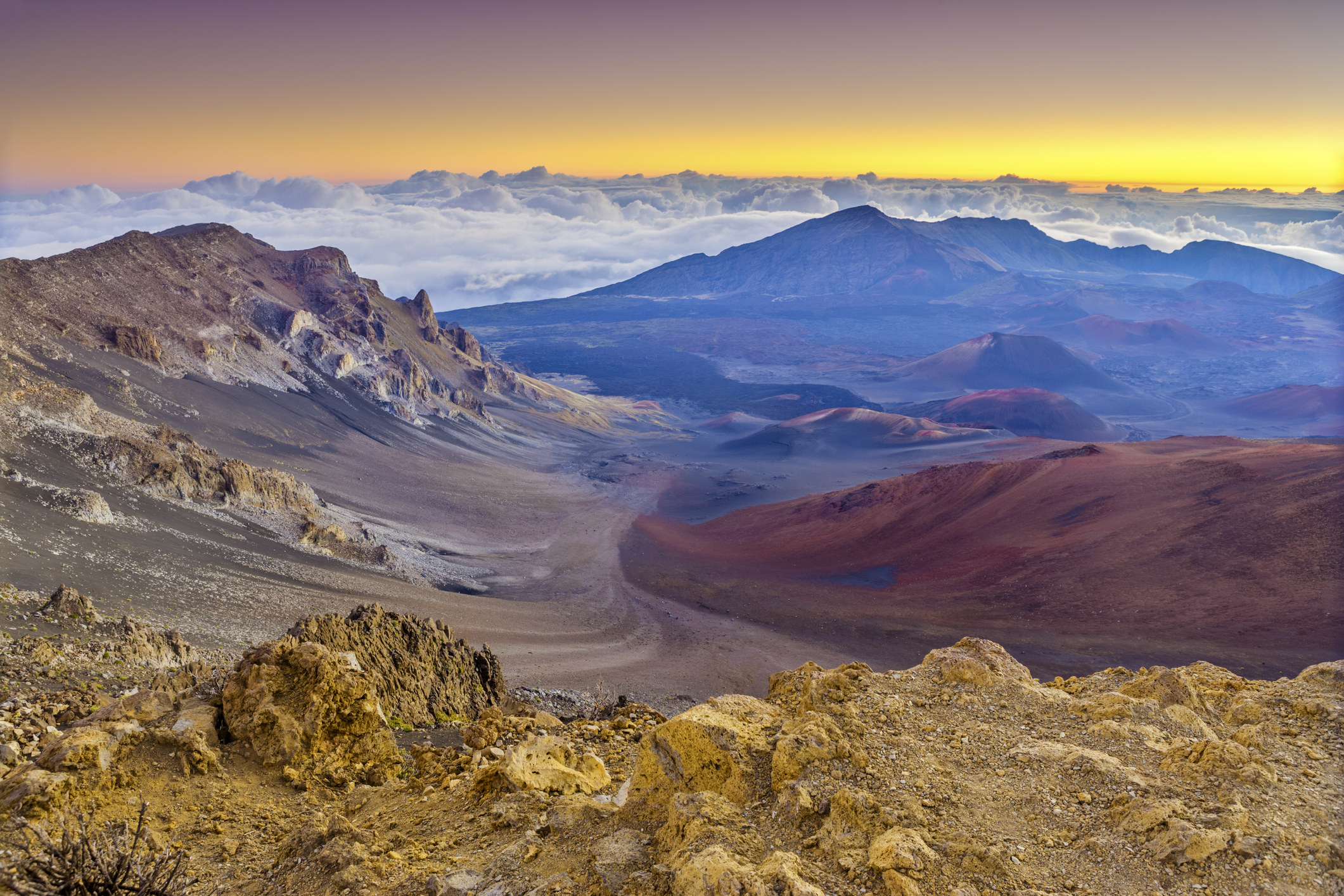 Haleakala National Park at sunrise on Maui