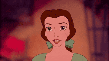 Belle from Beauty and the Beast raising an eyebrow