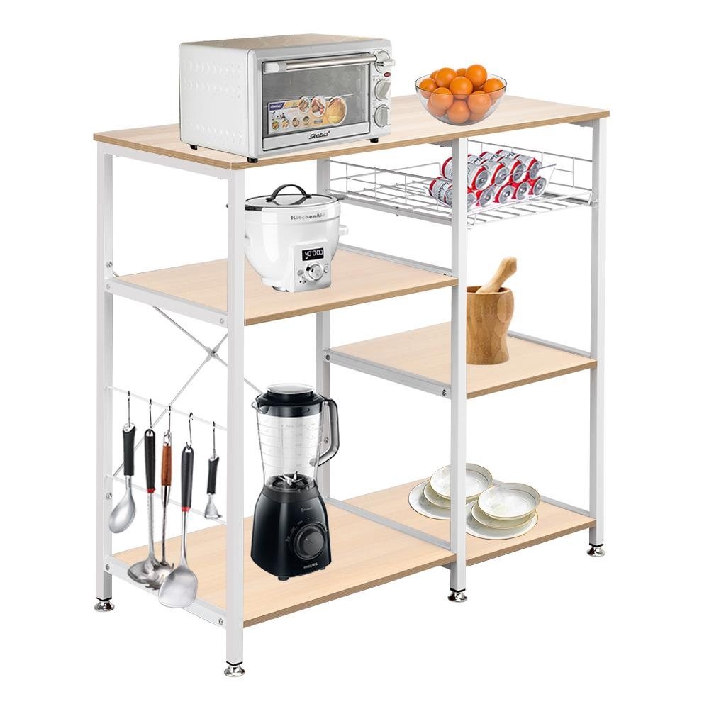 the kitchen rack with a bunch of appliances on it