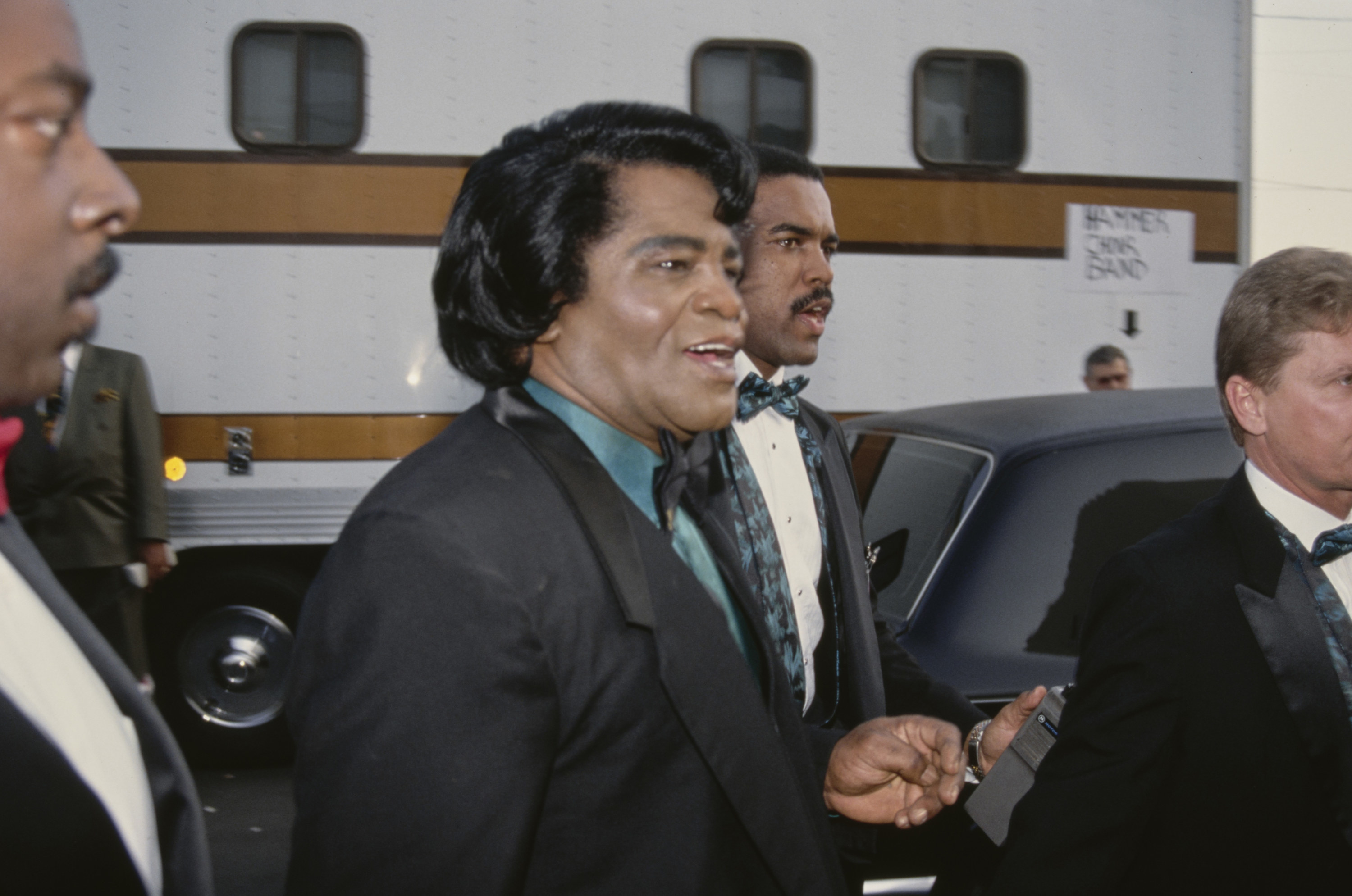 James Brown arriving at the 1992 American Music Awards in Los Angeles