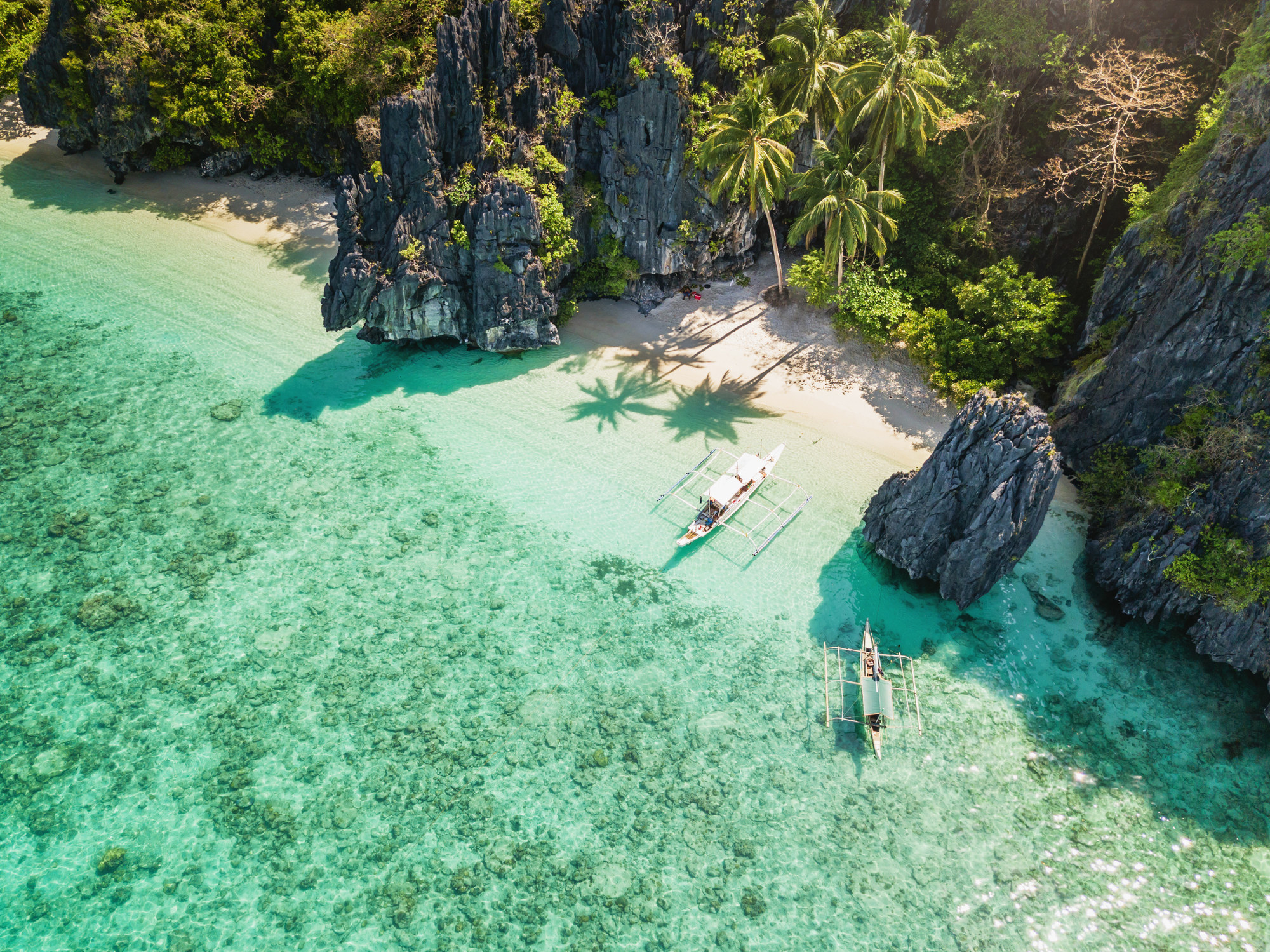 A gorgeous, tropical beach seen overhead