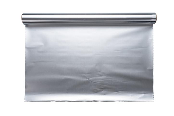 A roll of aluminum foil