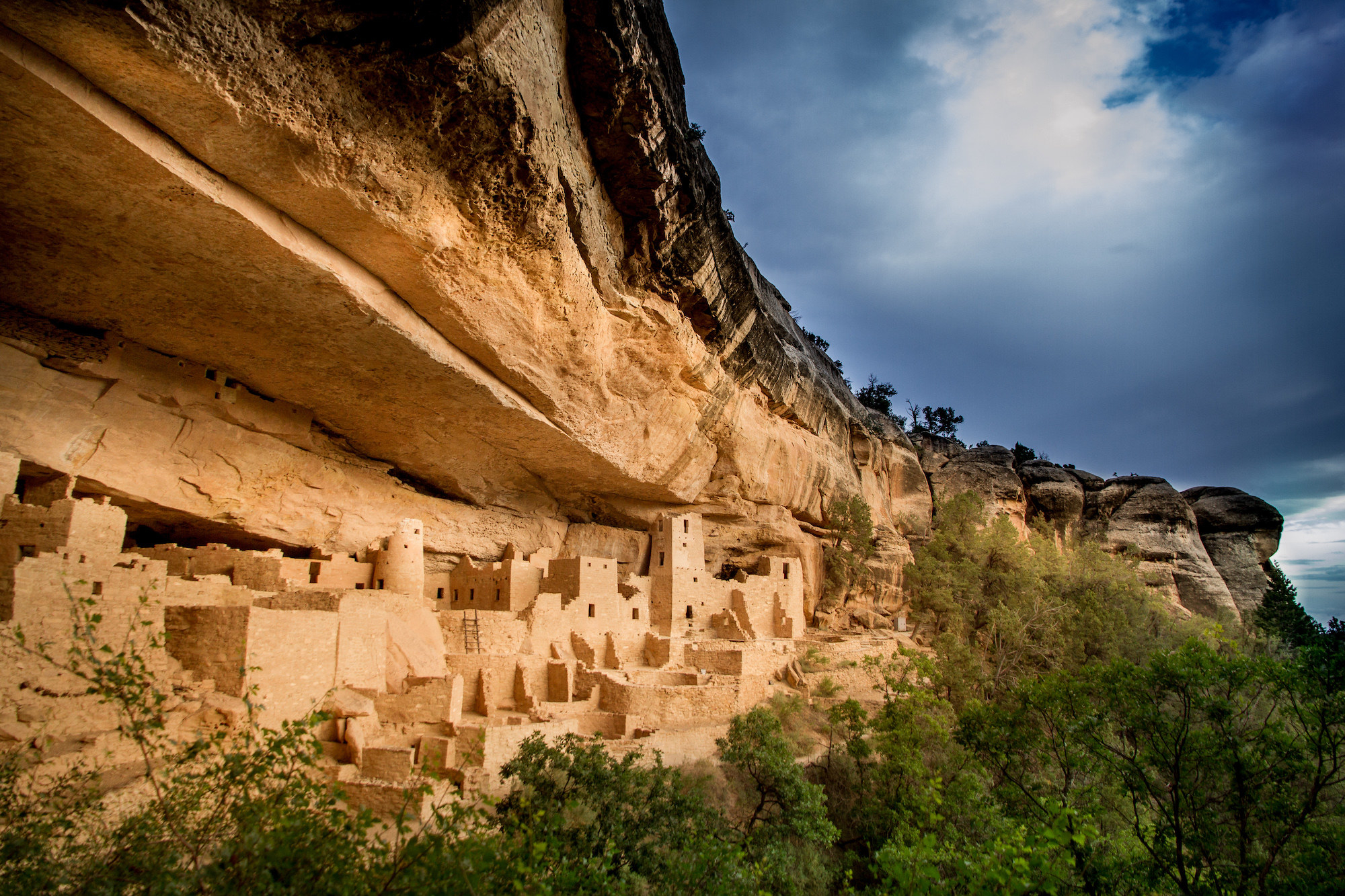 a town built into the side of a cliff