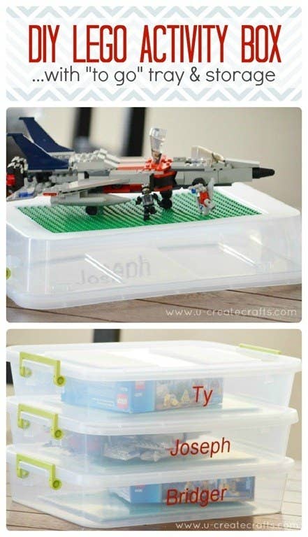 Blogger&#x27;s photo of three plastic boxes holding Legos