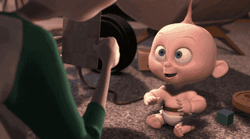 a gif of baby jack from the incredibles