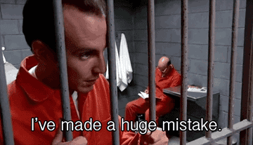 guy in jail saying, &quot;I&#x27;ve made a huge mistake&quot;