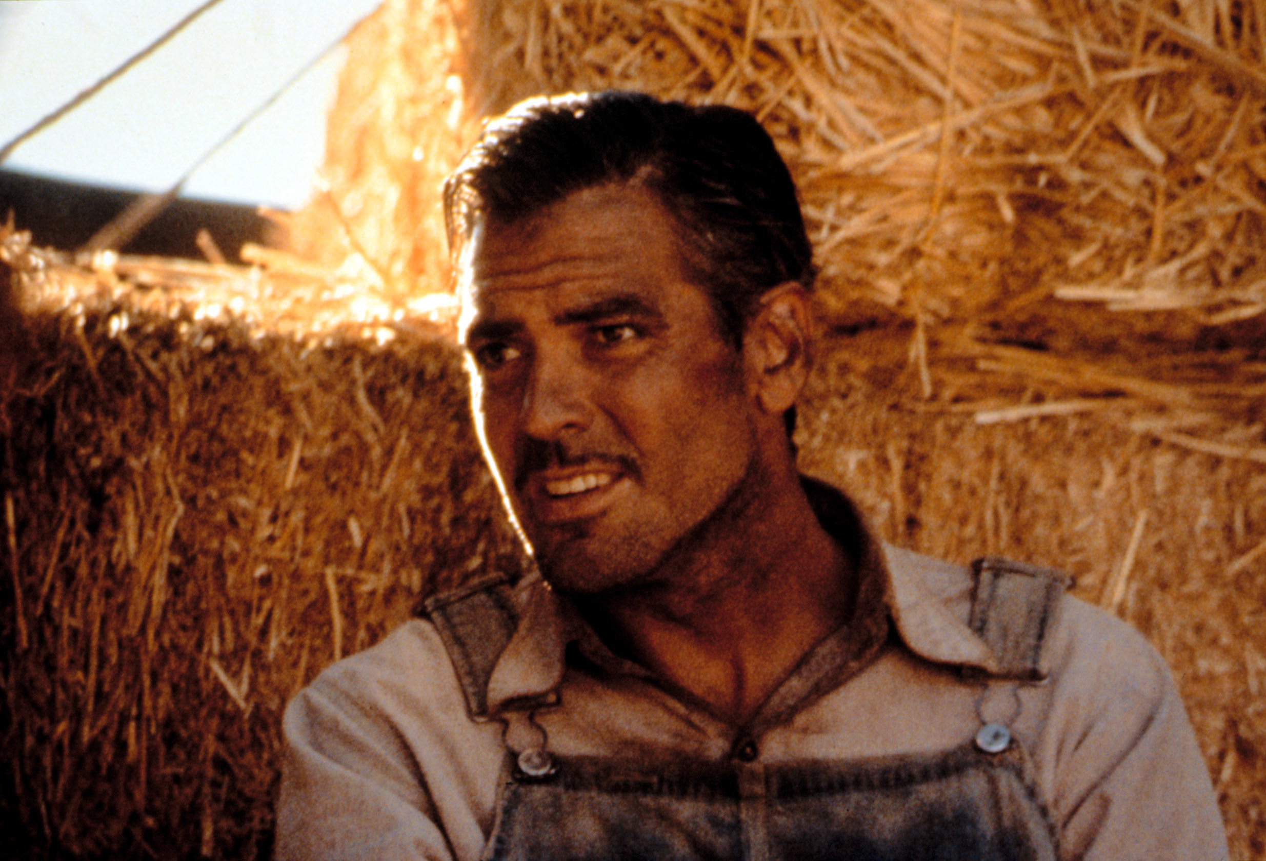 George Clooney in a barn