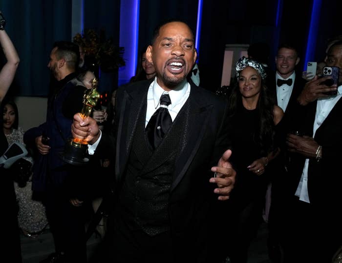 Will Smith backstage with his award