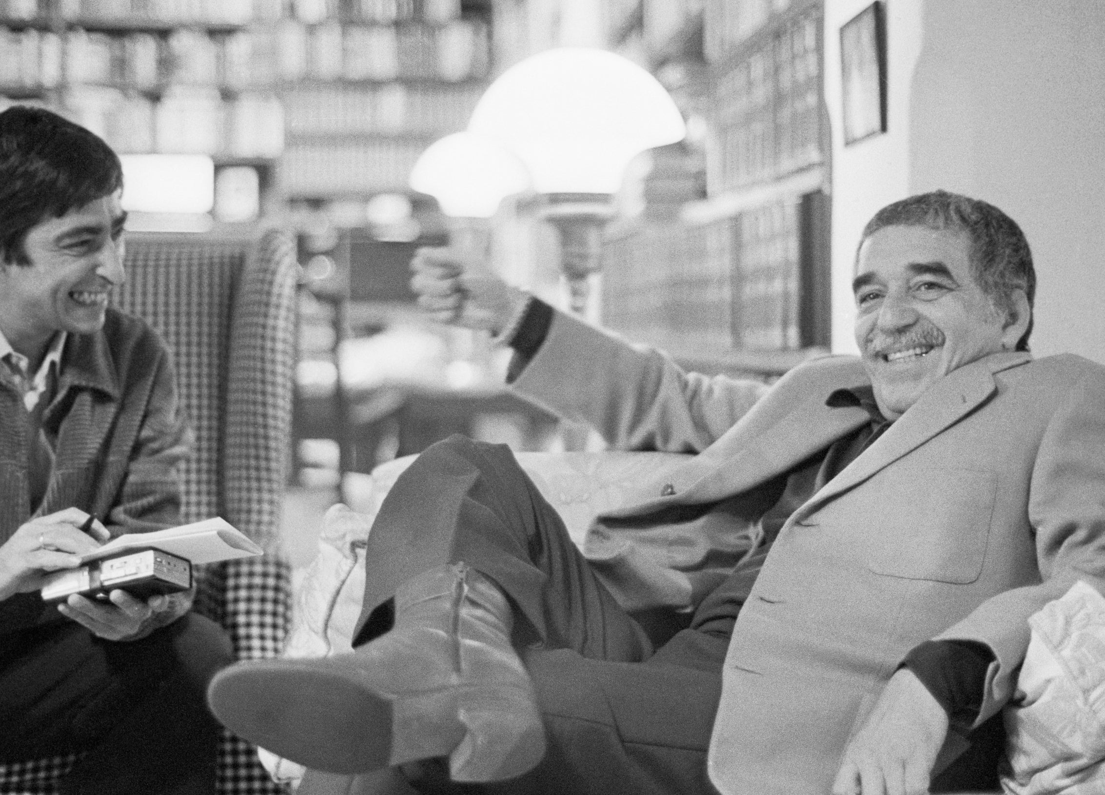 Gabriel Garcia Marquez, author of One Hundred Years of Solitude, relaxing in his home