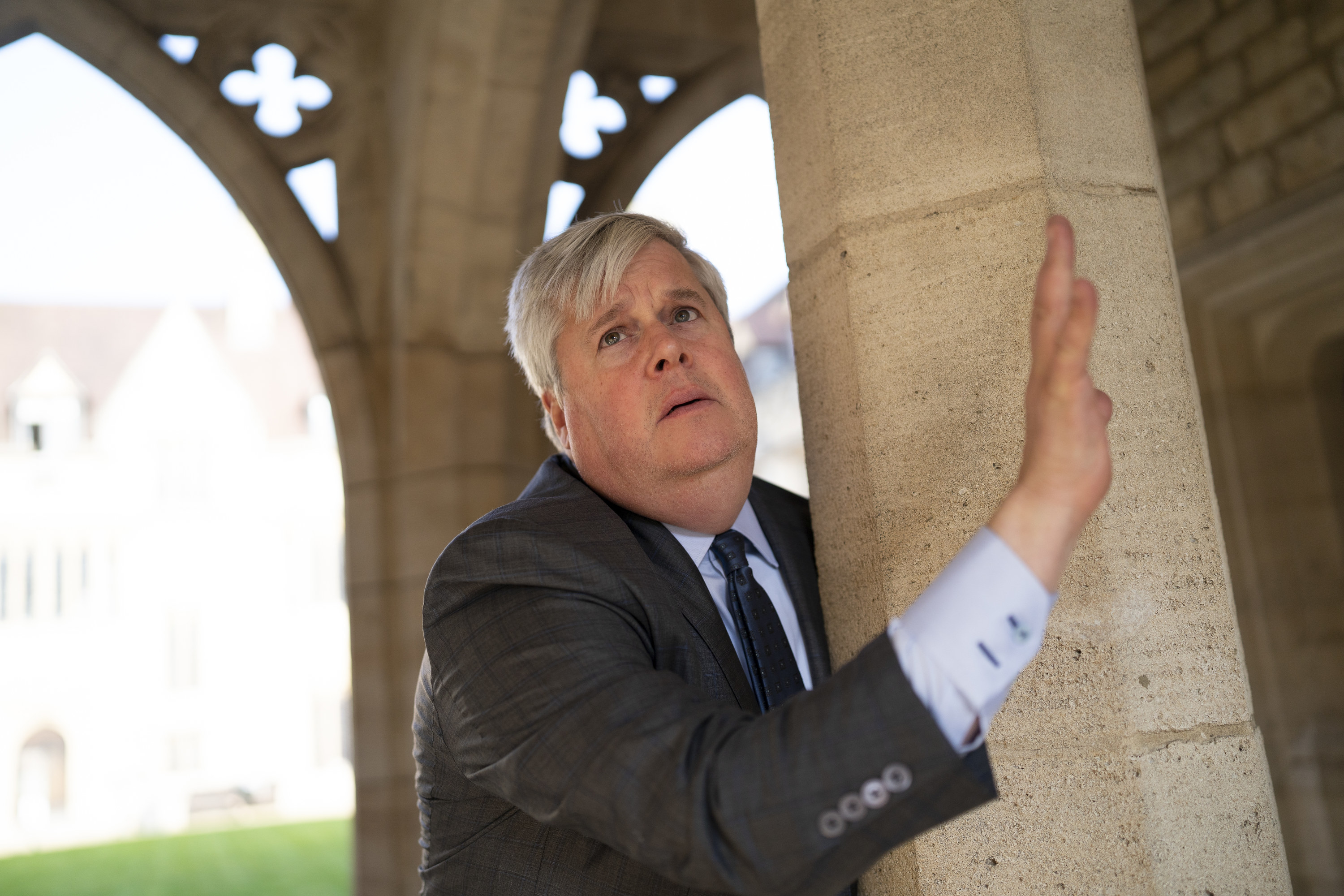 Lemony Snicket author Daniel Handler acting silly at Oxford University