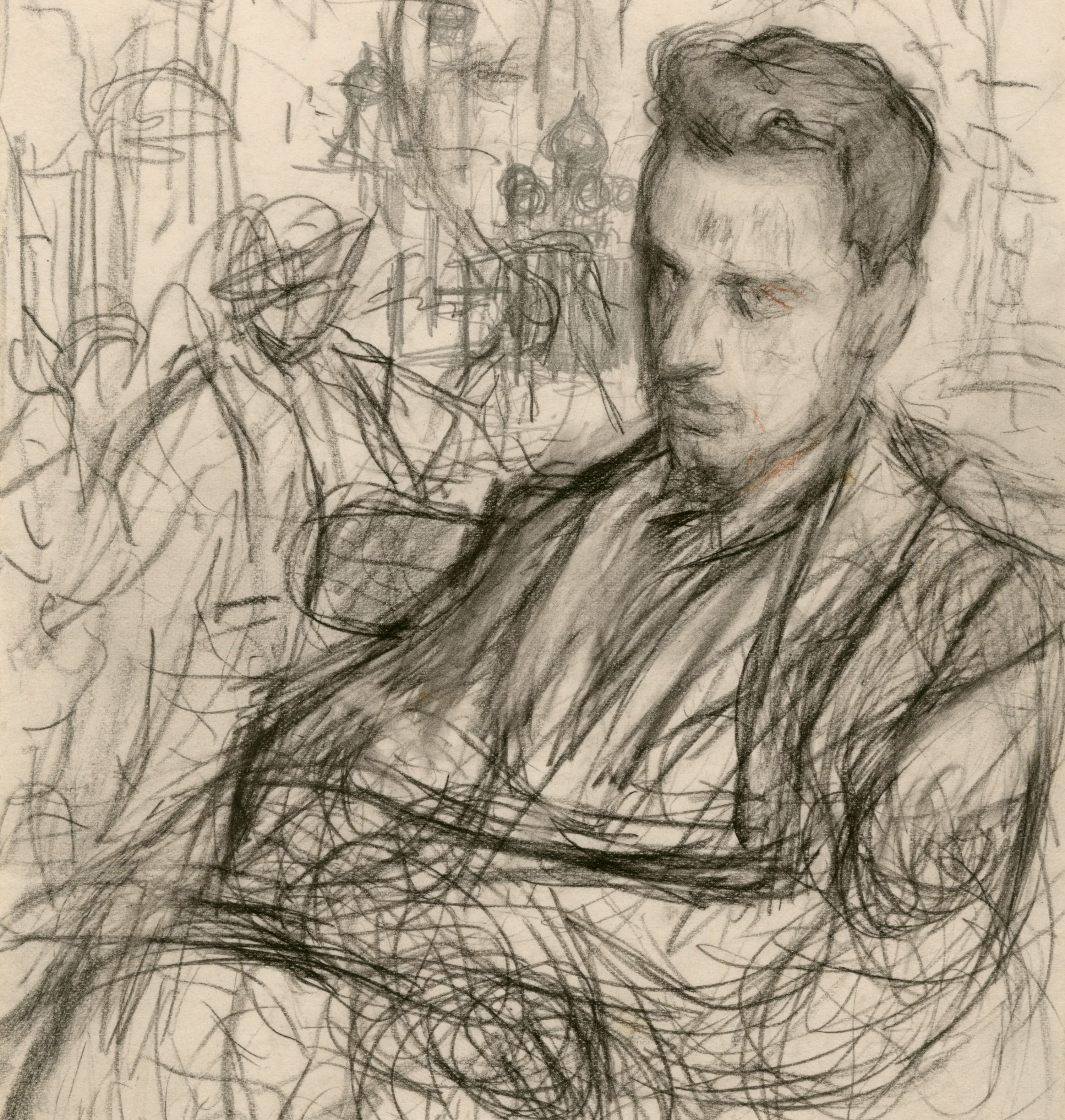 Pencil portrait of the poet Rainer Maria Rilke