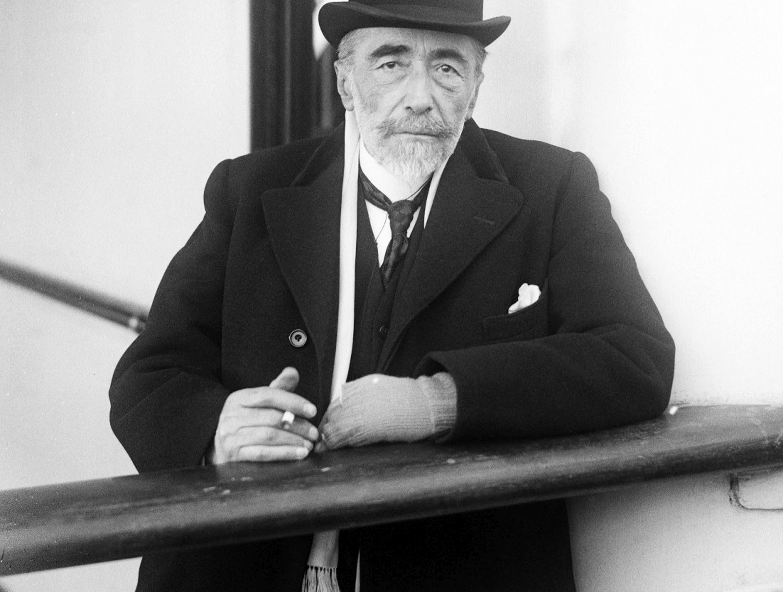 A picture of Joseph Conrad standing on a ship