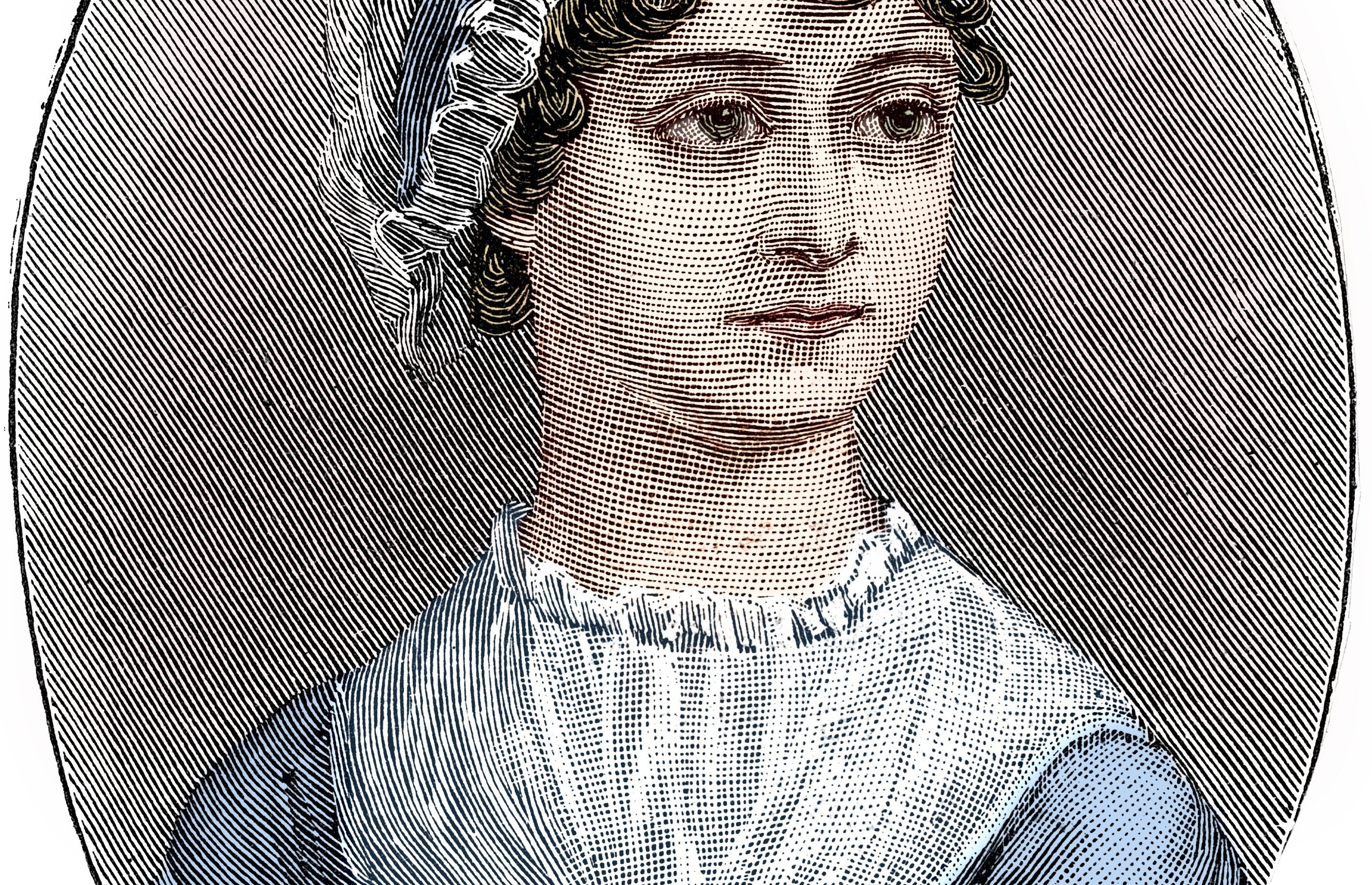 A drawing of author Jane Austen