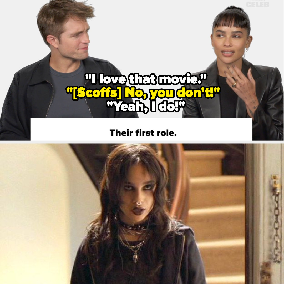 Rob Pattinson and Zoë Kravitz taking a BuzzFeed quiz; Charlotte looking goth and emo
