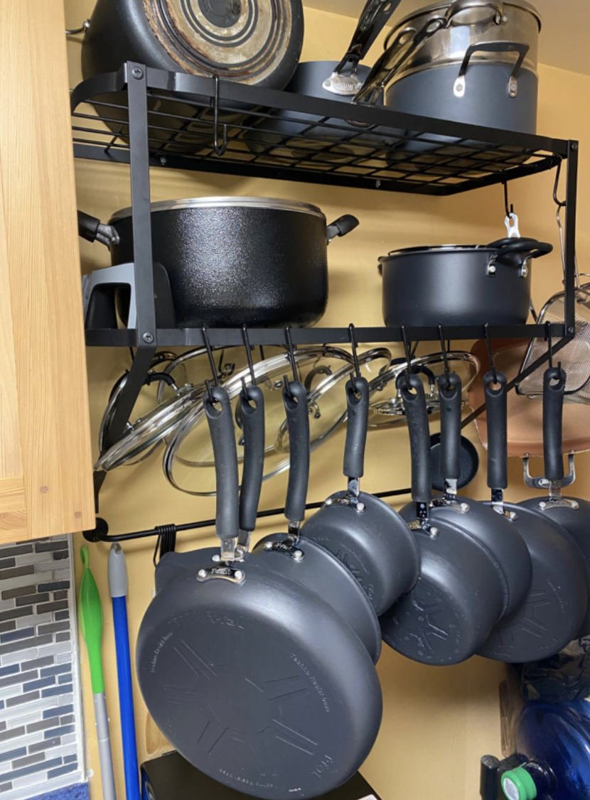 A reviewer&#x27;s pots and pans on a stand