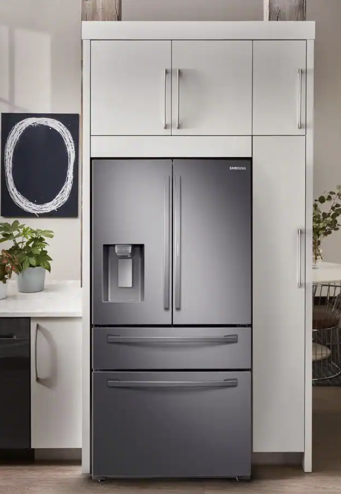 refrigerator in kitchen