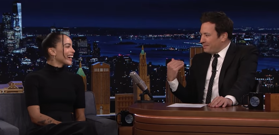 Zoë Kravitz and Jimmy Fallon talking