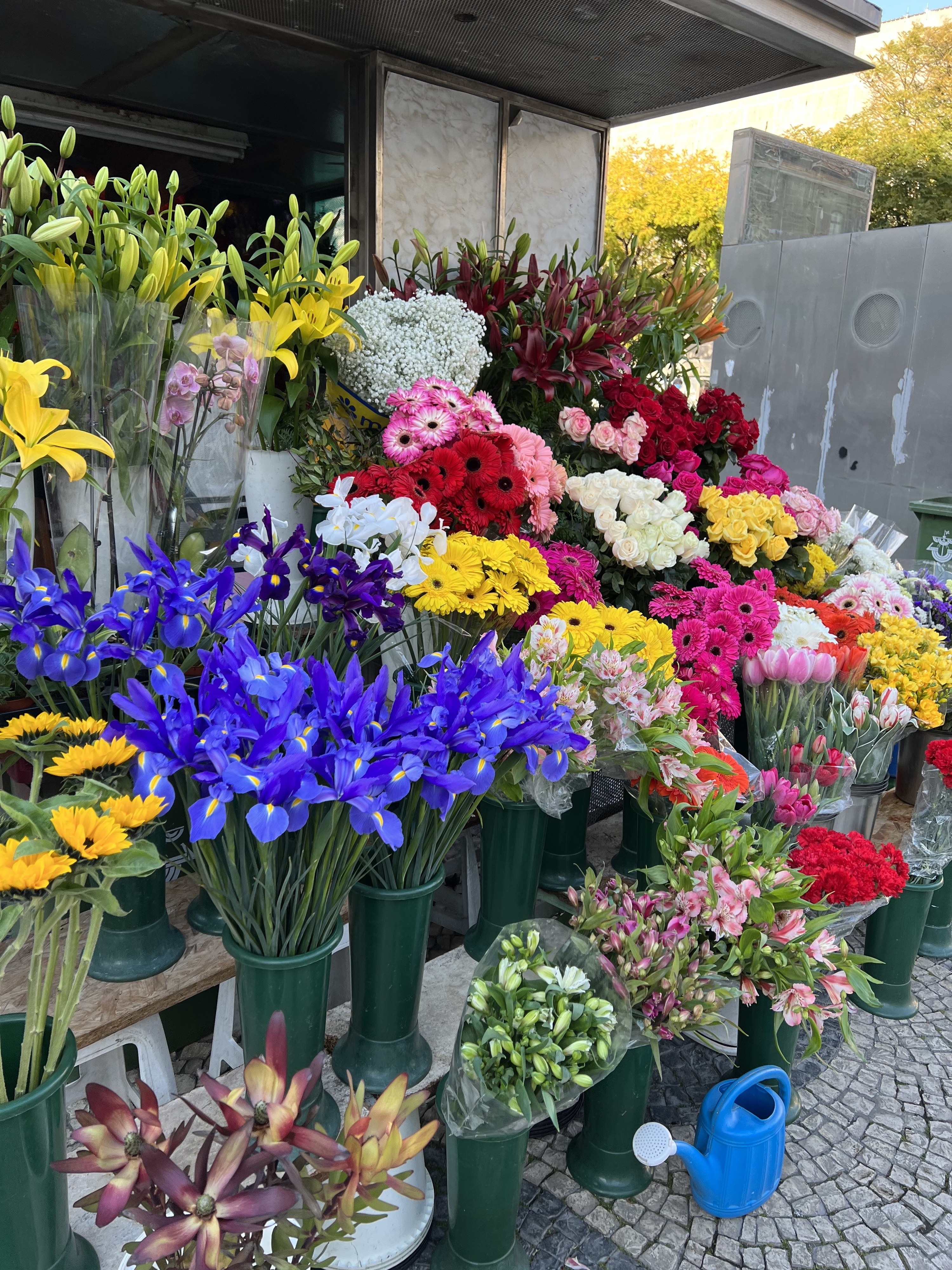 flowers at a stand in Lisbon