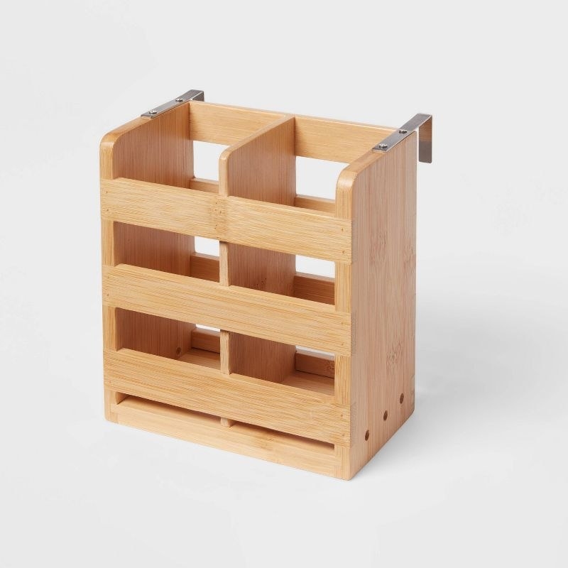 Bamboo utensil holder