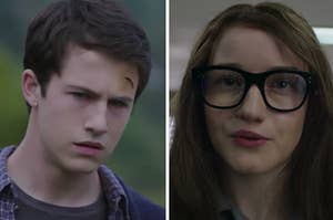 Clay from "13 Reasons Why" is on the left with Inventing Anna on the right